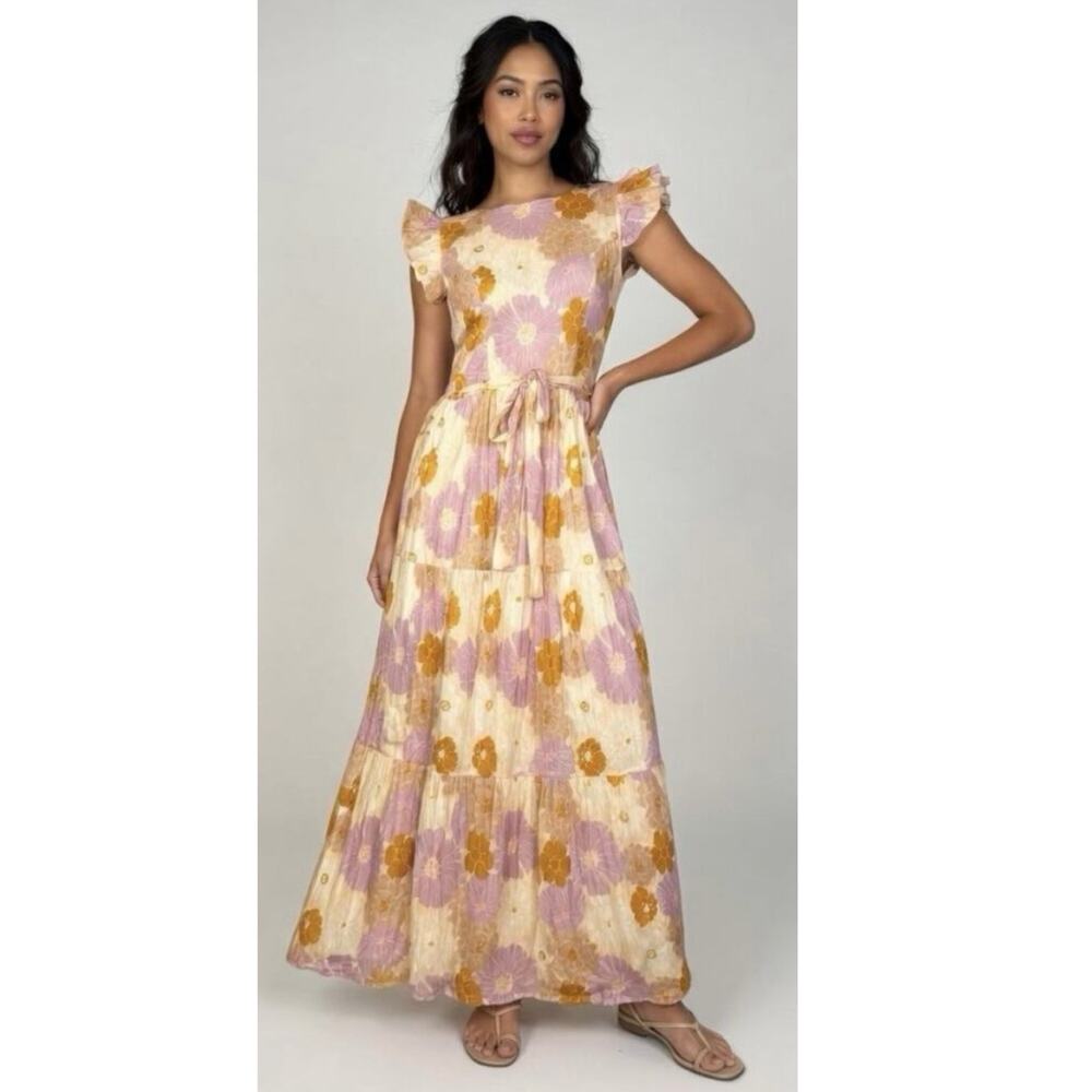 Carolina K Mila Tiered maxi Dress Size XS Floral Cottage Core Feminine prairie